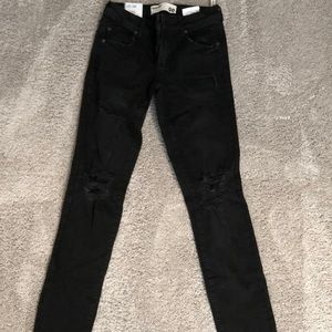 garage black ripped skinny jeans